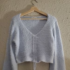 Womens Stitch & Pine Large Soft Poly Sweater with ties to turn it into crop.
